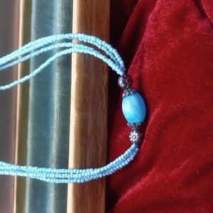 Elegant Blue Beaded Necklace